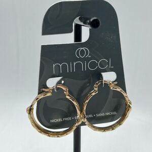 Minicci Gold 3 strand Textured Hoops Earrings $16ea / 3 for $25